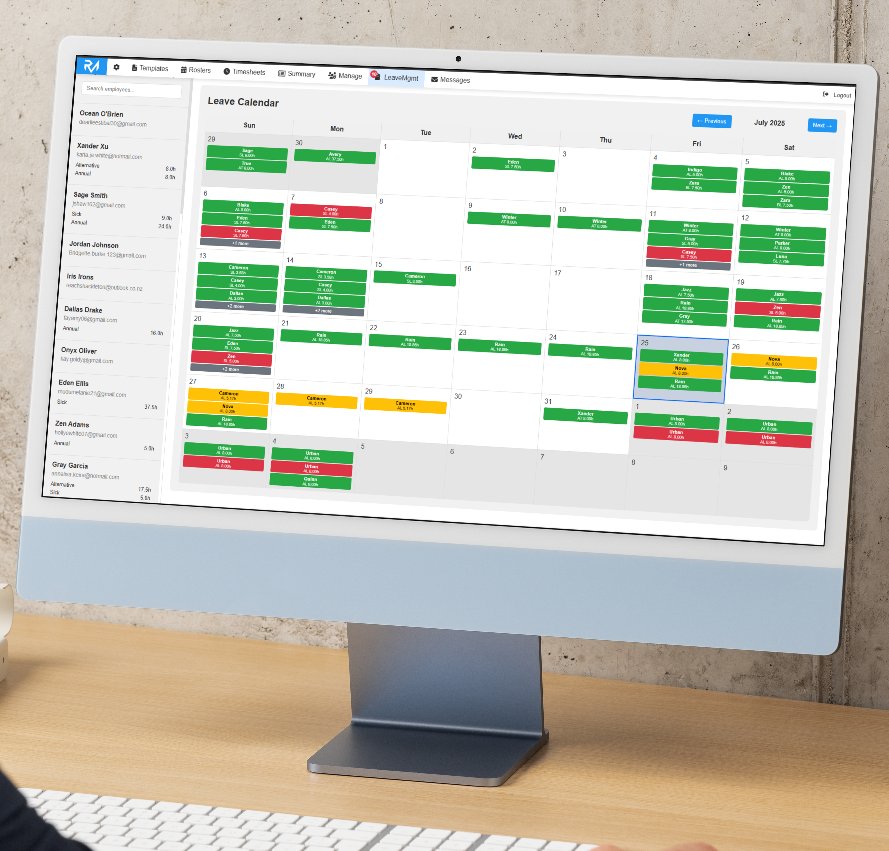 Leave Management Screenshot